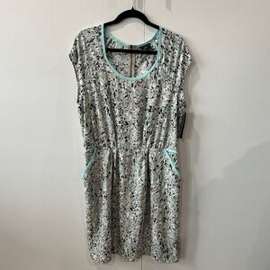 Chic Women's Mini Dress with Teal Highlights